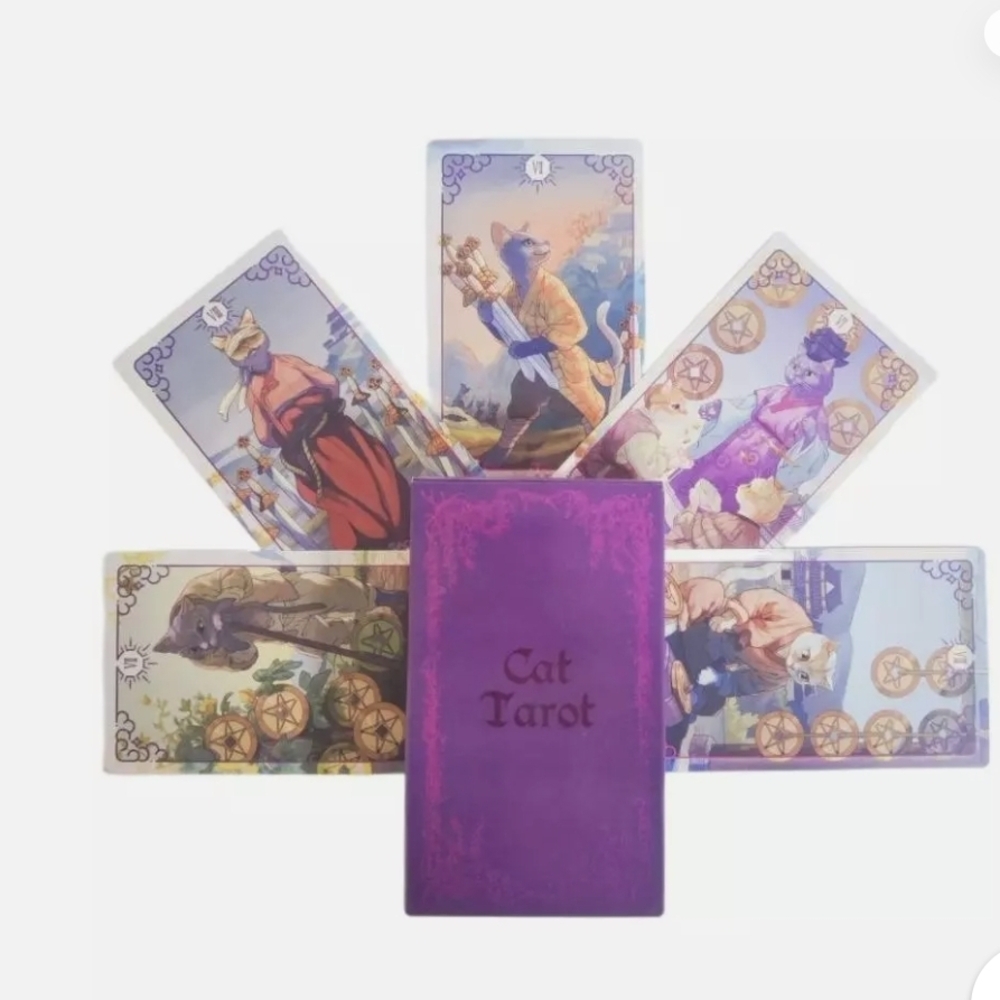 Cat Tarot Deck with Purple Box